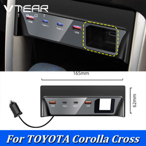 Vtear For Toyota Corolla Cross / Frontlander 2021-2024 Car Super Fast Charging Dock 2*USB+2*Type-c Total 90W Simultaneous Fast Charging Multiple Devices Automotive Interior Modification Parts Accessories
