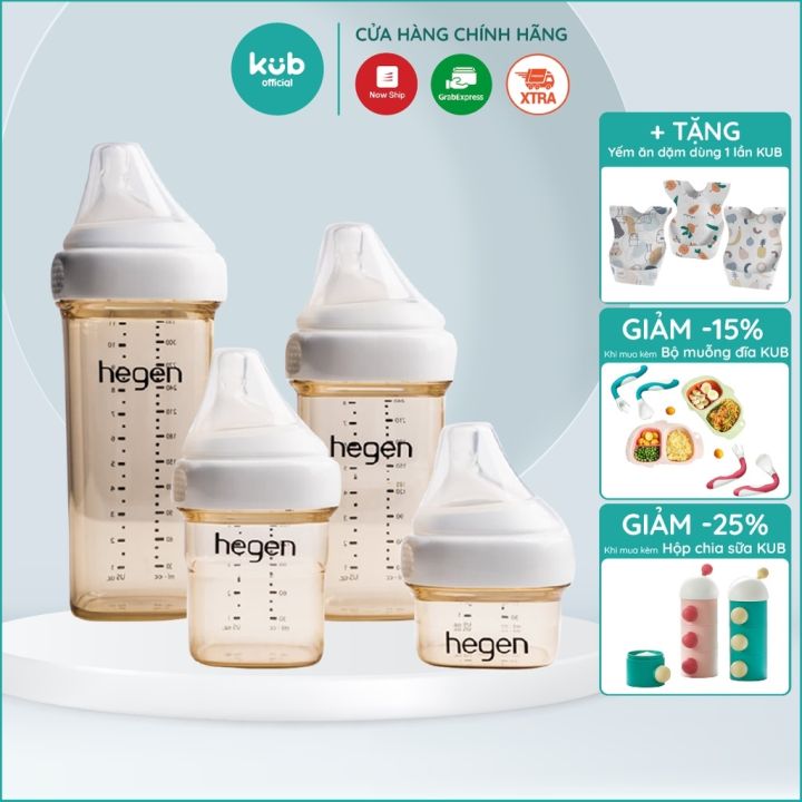 Bình sữa Hegen 60ml 150ml 240ml 330ml - Hỗ trợ đổi núm