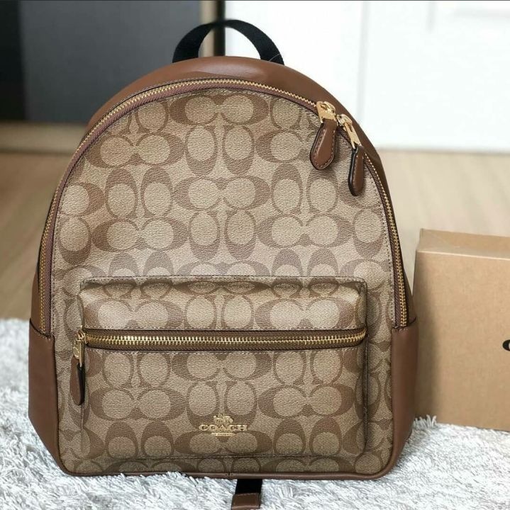 Authentic Coach F32200 Charlie Backpack in Signature Coated Canvas