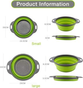 [Ready Stock+COD] Creative Silicone Round Folding Vegetable Fruits Washing Drain Basket Colander Strainer Collapsible Drainer Kitchen Tool