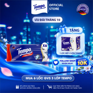 [COMBO 6 LỐC] Giấy Vệ Sinh Tempo 3 Lớp Bền Dai - Thương Hiệu Đức - An Toàn Cho Da