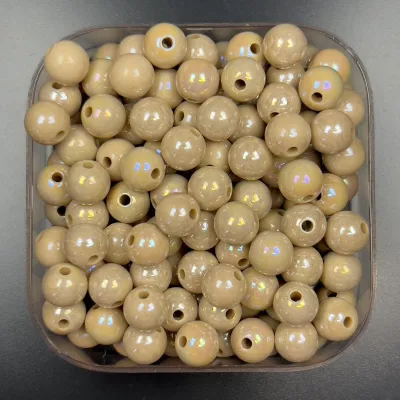Veeds 50 Pcs Round Beads 8mm AB Coated DIY Beads Art and Craft