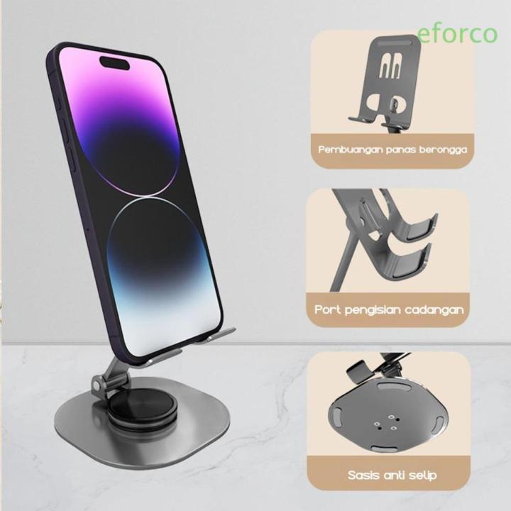 360° Rotating Desktop Phone Holder – Portable Foldable Aluminium