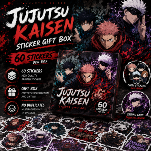 Set Pelekat Hadiah Sticker Gift Box Jujutsu Kaisen Anime Multiple Designs Birthday Diy Kids Crafts