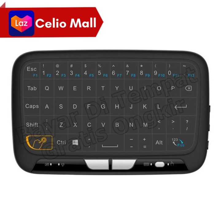 Keyboard wireless Touchscreen Alphun Air Mouse Touchpad 2.4GHz - H18 - Black [GRATIS ONGKIR]