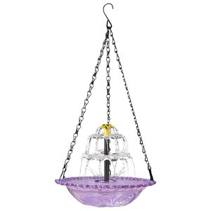 CRUSHES 3 Layer Solar Waterfall Bird Bath Fountain Cascade Easy-Clean Hanging Bird Bath Fountain Creative with Solar Powered Pump Bird Drinking Tray Outdoor