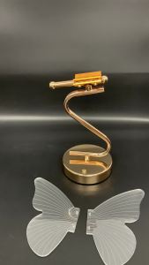 Rechargeable 3D Butterfly Table Lamp Cordless Touch Control LED Desk Light Stepless Dimmable Type C Bedside Night Lamp For Kids Bedroom Living Room Decor Gold Metal