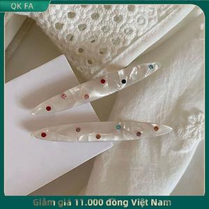 QK FA ✨ Axit axetic kẹp tóc clip cho phụ nữ Hàn Quốc Niche đầy màu sắc pha lê thiết kế thời trang sang trọng mũ cho hàng ngày và bên sử dụng