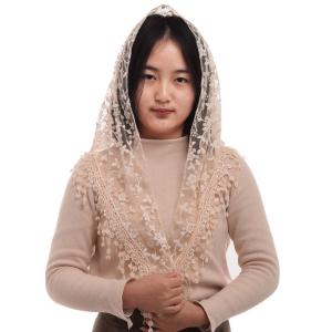 Women Soft Lace Chapel Veil Triangle Pattern Veil Classic Mantilla