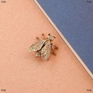 [COD] folp 1 Piece Miniature Simulation Insect Desk Ornament Brass Bee Figurines Table Tea Pets Antique Copper Crafts Home Decoration