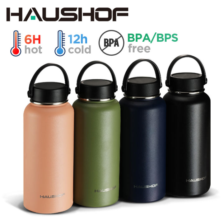 Haushof แก้วเก็บความเย็นขนาด950มล. ความจุความจุกระบอกน้ำในสแตนเลส32ออนซ์