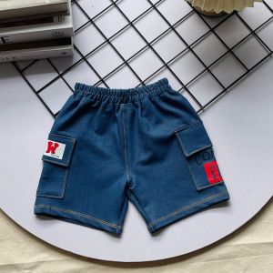 Quần đùi túi hộp thun cotton giả jean cho bé mặc đi học đi chơi từ 10-38kg