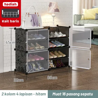 TOMET Rak Sepatu Tertutup Anti Debu Shoe Storage Boxes Minimalis 4 /6/8 Susun