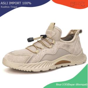 Prelesty Sepatu Pantofel Casual Pria Brogues Oxfords Elegan Semi Formal Sepatu PDH Kerja Kekinian Kulit  Lentur Handmade Keren 414