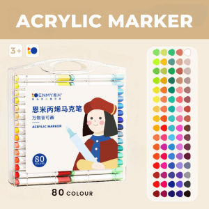 Set Pen Marker Akrilik ENMY (12-80 Warna Pilihan) Pen Marker Tahan Air ENMY Acrylic Marker Pen Waterproof Maker Pen 学生专用可叠色丙烯马克笔