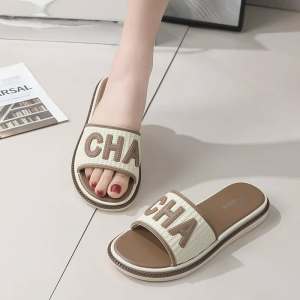 KF Women Korean Slip-On Slippers PVC Lightweight Fashion Flats Summer Casual Soft Shoes BS-2112