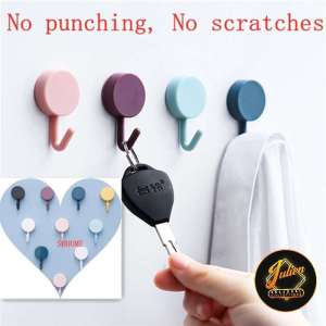 Julien Traceless Adhesive Wall Hook Reusable Anti-skid Heavy Duty Stick on Bathroom Kitchen