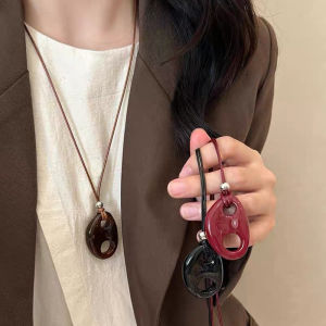 [fenggongshuode] Cổ Điển Cá Nhân Pig Mũi Mặt Dây Chuyền Vòng Cổ Cho Phụ Nữ Cô Gái Đơn Giản Đa Năng Áo Len Chuỗi Trang Sức Phụ Kiện Quà Tặng