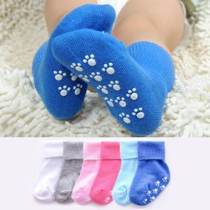 6 pairs Candy Color Cotton Kids Anti Slip Girls Socks Baby Girls Boys Soft Socks