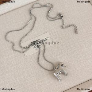 [COD] Modingdue Exquisite Fashion Mini Horse Pendant Long Necklace For Women Sweet Cool Sweater Chain Minimalism Jewelry Accessories Gifts
