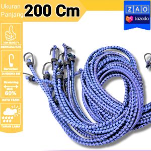 Tali karet pengikat barang bagasi motor murah Kualitas super panjang 2 m multifungsi kuat 200 cm