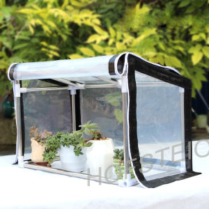 สวนโรงเรือนกระจกบ้านร้อนกันน้ําเสริมต้นไม้ขนาดเล็กป้องกันรังสียูวีสีเขียวแบบพกพาเต้นท์