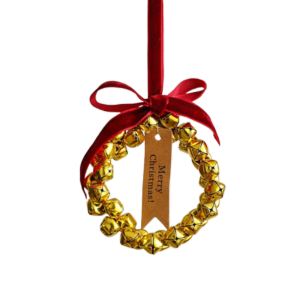 YERZ DIY Wreath Christmas Bells Wreath Exquisite Handmade Xmas Tree Hanging Bells Bells Crafts Iron Christmas Chime Bells Home Room Decor