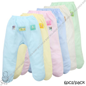 Set 6 pcs Celana Panjang Bayi WULANDA BABY - Nyaman & Aman Warna Pastel Bahan Lembut Usia 0-6 Bulan