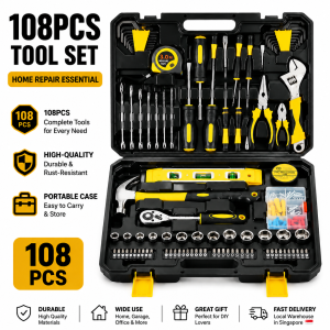 Chanstroe 108pcs All That You Need Tool Kit Set Tools - Screwdriver Socket Hammer Wrench Ratchet