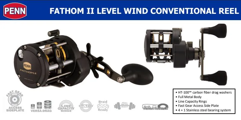 PENN Fathom II Level Wind Conventional - BC Bottom Reel