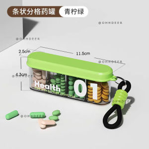 OHHDEER  Kotak Ubat Mudah Alih 4 Ruang ✅ Portable 4-Grid Pill Box Organizer Travel Case Storage Bod