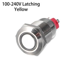 MINIMALUX Red Blue Green Yellow White ON/OFF Push 12mm Metal Button Switch LED Momentary/Latching