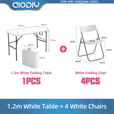 AIODIY Folding Table 6ft (180cm) Portable foldable table suitable for picnic office home outdoor and optional chairs