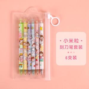 [aestheticstuff] Pisau Ukir Crafting Motif Bunny Beruang Colorful Cutter Pena Pencet Stationary Kit Set Pena Pisau Aesthetic + Refill
