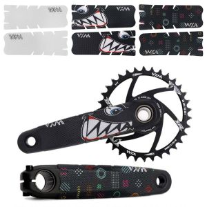 LYMEDIA PVC Bicycle Crank Protective Sticker Soft Film Multicolor Crankset Decorative Decals Creative Waterproof Bike Protector Stickers Bike Maintenance