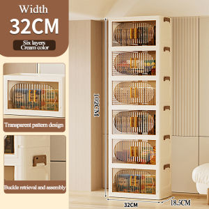 inhom 2-6 Tiers Storage Cabinet Foldable Plastic Storage Wardrobe Organizer For Clothes Toys Snacks Makeup