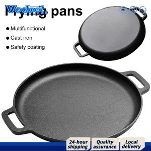 Rust-Resistant 30cm Cast Iron Skillet Pan with Dual Handles Suitable for Camping and Home Use