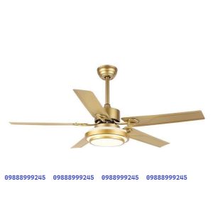 Quạt trần 5 cánh inox vàngquạt trần đèn led động cơ DC điều khiển từ xa trang trí phòng kháchkhách sạnchung cư...