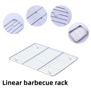 Stainless Steel Grill Cookie Baking Pan With Removable Cooling Rack Brownie Cooking Nonstick Tray