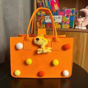 Cute Cartoon Felt Material Handbag Mommy Bag Gift Bag Shopping Bag Kids Gift Tote Bag