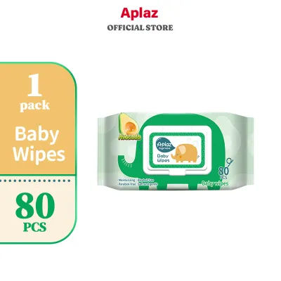 Aplaz Unscented Baby Wipes 80 Sheets 1 Pack for Baby and Kids