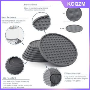 KOQZM Round Coaster Cup Mats Coffee Drinks Silicone Cup Holder Kitchen Accessories