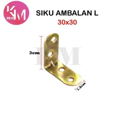 Siku Rak Verseng / Plat Siku L Besi (Penyangga Kayu) - 3 cm x 3 cm - ISI 20 PCS