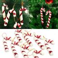【lower Price】24Pcs Christmas Candy Cane Ornaments, Xmas Acrylic Candy Canes, Christmas Tree Hanging Pendant, New Year Christmas Party Decoration. 