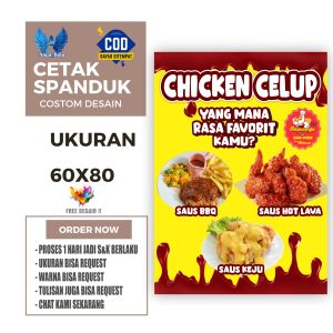 Cetak Spanduk Banner CHICKEN CELUP Costom Desain