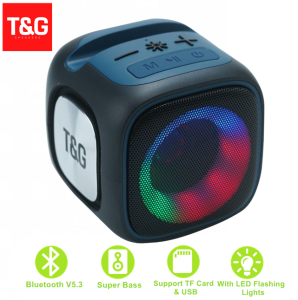 T&G Tg359 TWS RGB Flashing Lights Multi function Stereo Bass Portable Wireless Bluetooth Speaker