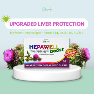 LYFNJOY Hepawell Boost Silymarin + Phospholipids + Vitamin E + B Vitamins Capsule Health Supplements for Liver & Energy Support