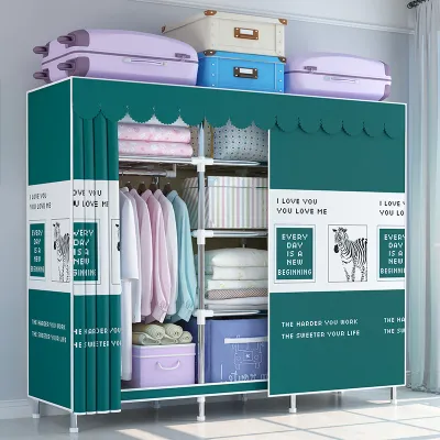 Leego Living Almari Baju Wardrobe Clothes Rack Rak Baju Clothes Organization Storage Rack Cabinet Clothes Rack Bedroom Furniture Cupboard - Almari Multi Color Design DIY Space Saving Closet Dresser