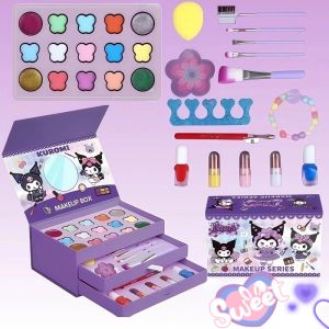Kuromi Makeup Set for Kids Non-Toxic Make Up Kit Make Up Toys for Girls Set with Bag or Suitcase