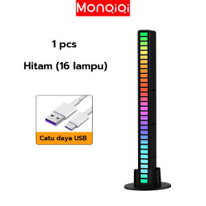 MONQIQI Lampu RGB Strip RGB Bar Strip Audio Indicator RGB Lampu LED   Voice / Music Sound Control - Lampu Disco Musik Bar
